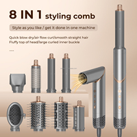 8-en-1 Airstyler Ionique Électrique Brosse Sèche-Cheveux Professionnelle Pliable Diffuseur Haute Vitesse Moteur BLDC 1400W Multi-Styling Plastique