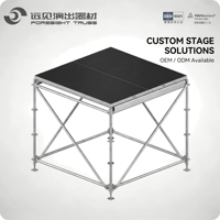 Système de scène en aluminium pour festivals en plein air, grands concerts, capacité de charge de 750 kg/m², pré-assemblé, modulaire