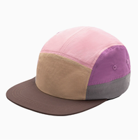 Gorra de Béisbol Personalizada con Bloques de Color, Unisex, Ajustable, de Algodón, con Visera Plana, para Campamento y Actividades al Aire Libre