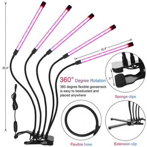 Luz LED de Crecimiento para Plantas de Interior con Carga USB, Jardín Inteligente, Multi-Cabezal Ajustable, Espectro Completo, 3 Modos, Rojo y Azul, con Clip - Product Image 5