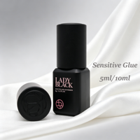 Colle noire professionnelle pour extensions de cils 5ml, séchage rapide, pour cils sensibles.