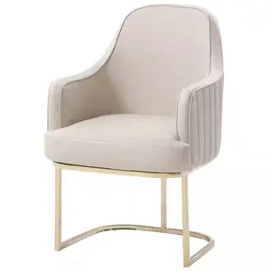 럭셔리 현대 식당 의자 실내 장식 벨벳 시트 거실 악센트 의자 식당 안락 의자 금속 스테인레스 스틸 5pcs