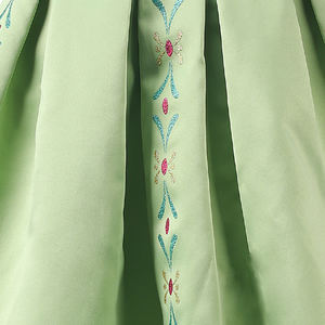 ชุดเดรสเจ้าหญิงดิสนีย์ปักลายดอกไม้สีเขียวอมฟ้าแบบเปิดไหล่สำหรับเด็กผู้หญิงในเทศกาลคริสต์มาส ทำจากโพลีเอสเตอร์ - Product Image 5