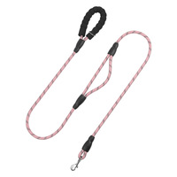 Laisse pour chien en nylon de luxe durable avec poignée rembourrée confortable, bande réfléchissante et motif imprimé pour une promenade sécurisée de votre animal.