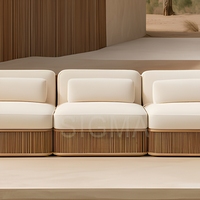 Ensemble de canapés modernes pour l'extérieur, chaise de loisirs, meubles de luxe en teck pour patio, balcon, jardin, imperméable et durable