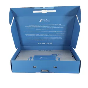 Blue Corrugated Packaging Boxes Custom High Quality Gift Box With Inner With Handle