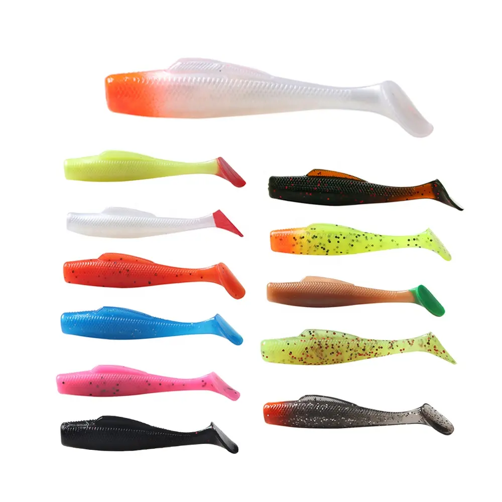 JOHNCOO 2021 Hot Sale 8cm Paddle Tail TPE Material Soft Bait Minnowz Fishing Lures