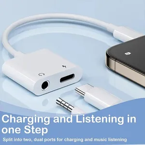 Cable Adaptador Convertidor de Audio 2 en 1 Digital de Alta Calidad Tipo-C a 3.5mm, Doble USB-C a Conector de Audio de 3.5mm - Product Image 2