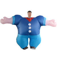 Accessoires de fête de déguisement d'Halloween-Costume gonflable Popeye Performance Blue Sailor Outfit
