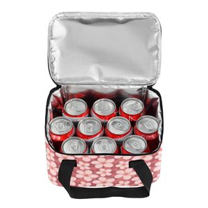 Fashion Flowers Design Reusable Custom Logo Reusable Lunch Cooler Bag Aluminum Foil Custom Picnic Insulated Cooler Lunch Box - Product Image 4
