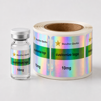 Étiquettes holographiques arc-en-ciel pour flacons - Autocollants adhésifs pour échantillons de peptides pour flacons en verre de 3 ml, 5 ml, 10 ml