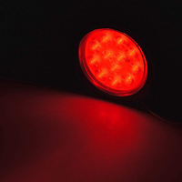 Feux arrière ronds de 4 pouces à 12 LED, feux stop, clignotants, feux de recul, feux antibrouillard avec œillet et câbles à 3 broches pour camion, remorque, camping-car