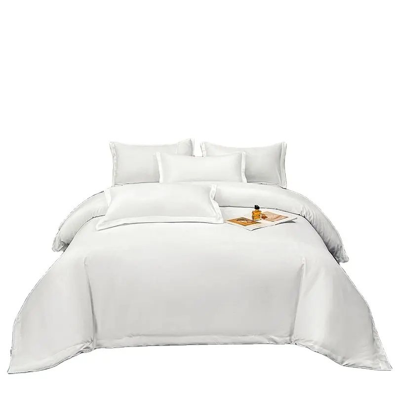अनुकूलित 4-पीस उच्च गुणवत्ता वाला होटल बिस्तर सेट आरामदायक नरम सूती बिस्तर सेट