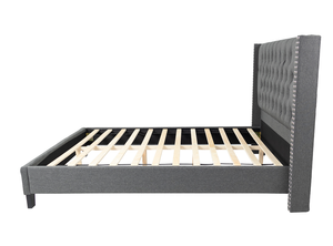 Modern Adjustable <b>Convertible</b> Luxurious Soft Queen <b>Bed</b> in Blue Gray - Product Image 3