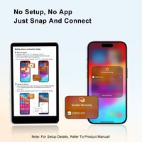 Moniteur d'écran pour vlog et selfie, moniteur de caméra arrière pour vlog et diffusion en direct, mise en miroir sans fil de l'écran avec iPhone et Android C92