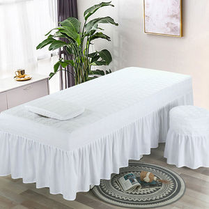 Beauty bed sheet four-piece <b>set</b>, summer thickened quilted with holes, massage bed sheet, bed skirt (single piece with holes) - Product Image 1