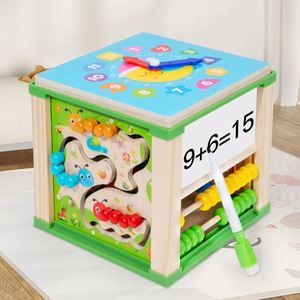 Cadeau de premier anniversaire pour bébé de 1 an, jouets d'apprentissage Montessori en bois pour la sécurité des bébés, cube d'activités - Product Image 3