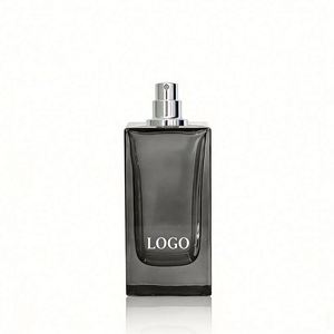 Flacon de parfum vide transparent carré pour homme avec logo personnalisé, 30 ml, 50 ml, 100 ml, avec pulvérisateur à pompe, bouchon noir et boîte d'emballage - Product Image 3