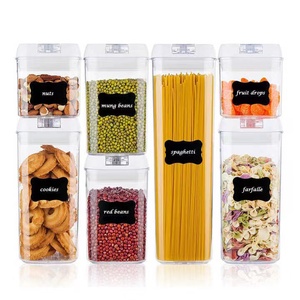 High Quality plastic food container Jar With Lid 7pc airtight food storage container set for Rice bean noodles flour