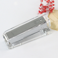Nouveau design – Relieur manuel transparent de luxe en acrylique transparent avec bande décorative complète et outil de reliure argenté pour fournitures de bureau