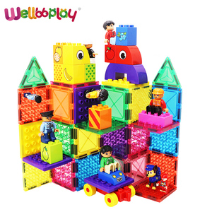 10 Uds bloques de construcción magnéticos de ladrillos grandes para niños bloques de construcción juego de azulejos magnéticos para niños - Product Image 6
