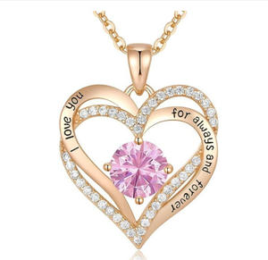 Cadenas de Acero Inoxidable de Moda con Cristales de Circonio, Colgante de Oro Rosa para Mujer, Joyería Personalizada de Alta Gama para el Décimo Segundo Cumpleaños - Product Image 6