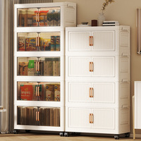 Armoire en plastique pliable pour la maison, armoire de rangement pour vêtements de bébé, collations et jouets, boîte de rangement en plastique pliable