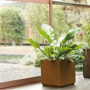 Fioriera rettangolare in acciaio Corten Premium | <span class=keywords><strong>Giardino</strong></span> esterno <span class=keywords><strong>albero</strong></span> e fiore arredo | Rustico moderno Patio cortile fioriera - Product Image 2