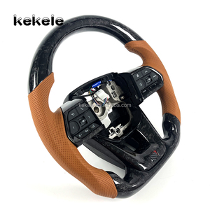 Volante de Fibra de Carbono Forjado con Cuero Perforado Marrón para <span class=keywords><strong>Toyota</strong></span> <span class=keywords><strong>Land</strong></span> <span class=keywords><strong>Cruiser</strong></span> LC300 2022 <span class=keywords><strong>2023</strong></span> 2024 2025 <span class=keywords><strong>GR</strong></span> Sport VXR - Product Image 3