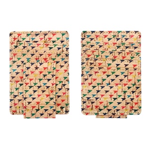 Porte-cartes fin RFID personnalisé Boshiho avec logo, en liège végétalien, portefeuille écologique pour femmes - Product Image 3