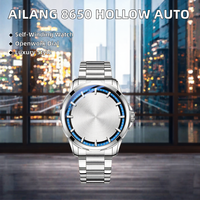 Usine de bijoux OEM ODM Ailang 8650 Montre automatique pour homme, phase de lune creuse, bracelet en cuir de luxe 20 mm
