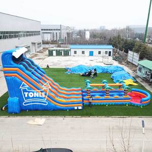 27ft cao đôi làn đường trượt nước <span class=keywords><strong>Inflatable</strong></span> nhiệt đới trượt nước để bán - Product Image 6