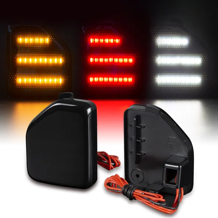 Haute qualité clair/fumé/rouge lentille séquentielle LED pare-chocs arrière réflecteur lumière pour Jeep Wrangler JL 2018