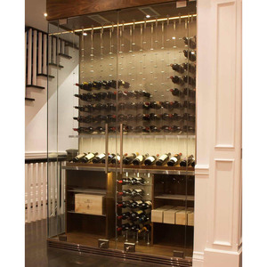 Phong Cách Hiện Đại SS Dây Nổi Hệ Thống Giá Dây Treo Bộ Dụng Cụ Cáp Rượu Vang Giá Hiển Thị Sàn Để Trần Chai Rượu Vang Chủ - Product Image 1