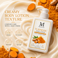 Lotion corporelle au curcuma 200 ml, marque privée OEM ODM, enrichie en vitamine C, niacinamide et beurre de karité, hydratante et unifiante pour le teint