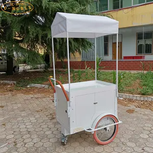 customized Ice cream trolley Selling ice cream and cold drinks coffee hand push cart