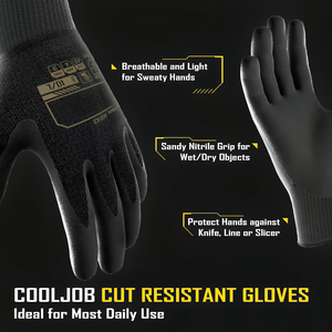 Gants <span class=keywords><strong>de</strong></span> <span class=keywords><strong>travail</strong></span> <span class=keywords><strong>de</strong></span> sécurité A3 résistants aux coupures et à l'huile, compatibles écrans tactiles, avec manchette tricotée en nitrile antidérapante, pour la pêche et le <span class=keywords><strong>travail</strong></span> du verre - Product Image 3