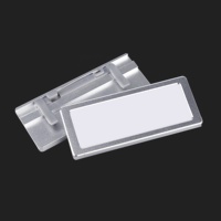 Porte-nom magnétique en aluminium à bord poli solide personnalisable épingle à revers étiquette en métal pour cadeaux promotionnels et d'affaires