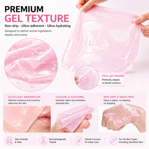 Mascarilla Facial de Gel de Colágeno Rosa con ADN de Salmón PDRN para una <span class=keywords><strong>Piel</strong></span> Radiante - Elasticidad, Hidratación, Reafirmación y Humectación - Product Image 6