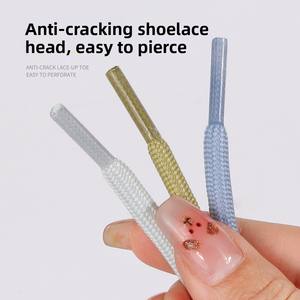 Cordones Planos de Poliéster Coloridos en Negro, Blanco y Beige, de 0.5cm de Ancho, para Zapatillas Deportivas, Calzado Casual y Moderno para Hombre y Mujer - Product Image 4