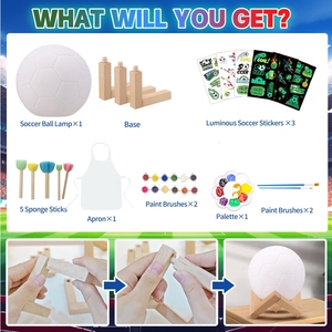 Kit <span class=keywords><strong>de</strong></span> pintura DIY para niños: Luz nocturna <span class=keywords><strong>de</strong></span> fútbol, arte en resina <span class=keywords><strong>de</strong></span> vinilo, caja <span class=keywords><strong>de</strong></span> colores, fácil <span class=keywords><strong>de</strong></span> usar para actividades interactivas infantiles - Product Image 2