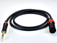 Câble XLR tressé LVXINDA mâle, câble XLR équilibré 6,35 mm TRS pour haut-parleurs, mélangeurs, consoles audio et amplificateurs de puissance, 1 m