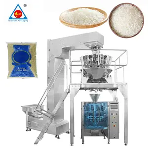 Máquinas automáticas de enchimento e embalagem vertical de arroz e açúcar, 200g, 1kg e 1,5kg, preço barato na China