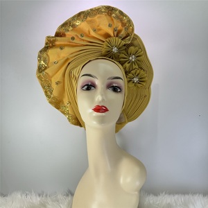Bufanda versátil clásica de moda nigeriana para boda de diamantes africanos nuevos para mujer gorra elegante de uso diario para viajes de fiesta al aire libre - Product Image 3