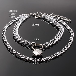 Collier pendentif cœur double couche tendance, chaîne épaisse dorée, bijoux unisexe style urbain - Product Image 4
