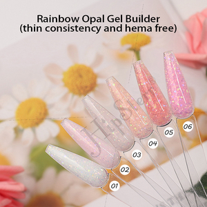 TPO & Hema Free Rainbow Glitter Gel Builder Purple <b>Sequin</b> Nail Extension Gel 1000ml Opal Glitter Nails Building Gel Hard OEM ODM - Product Image 2