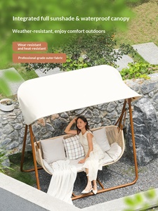 Silla Columpio de Acero para Exteriores, para Patio y Villa, Silla <span class=keywords><strong>Mecedora</strong></span> Doble, <span class=keywords><strong>Hamaca</strong></span> Popular para Patio, Muebles de Jardín para Exteriores - Product Image 3