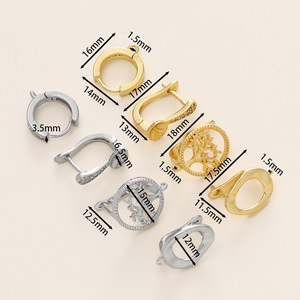 Earring Clasp Mixed Shapes 18k Gold Plated Copper Jewelry Finding For Earring Making GA0620 - Product Image 2