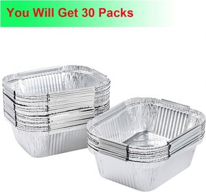 8x8 Inch Square 20.5cm Microwavable Food Grade Aluminum <b>Foil</b> Tray with Plastic Lid Disposable Take Away Food <b>Container</b> - Product Image 3
