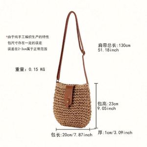 Summer Women Bohemian Handmade Paper Crossbody Bag with USB <b>Small</b> Beach Seaside Vacation Bag - Product Image 6